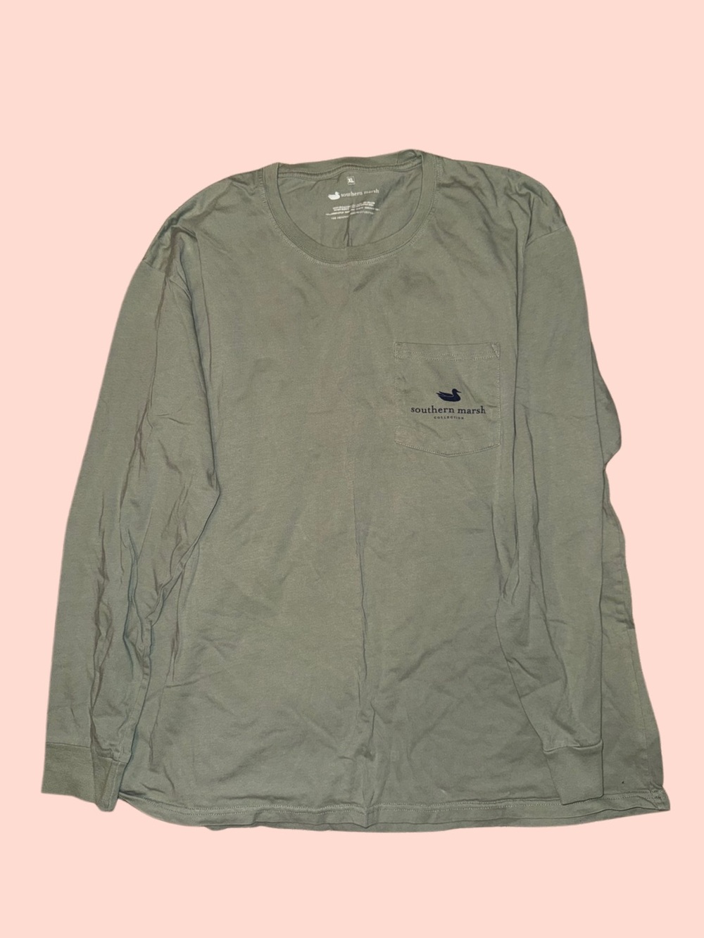 Southern Marsh Olive Green Long Sleeve Pocket Tee